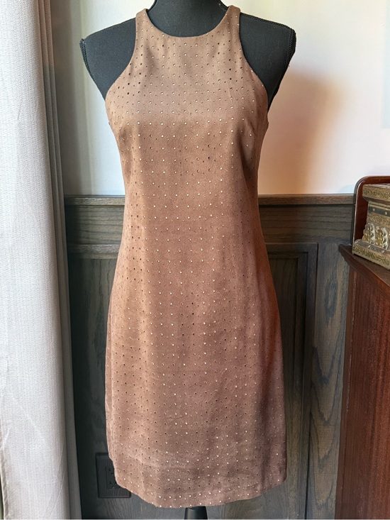 Laundry By Shelli Segal Dresses & Skirts - Laundry By Shelli Segal Vintage  Brown Faux Suede Dress 90s Sz 6